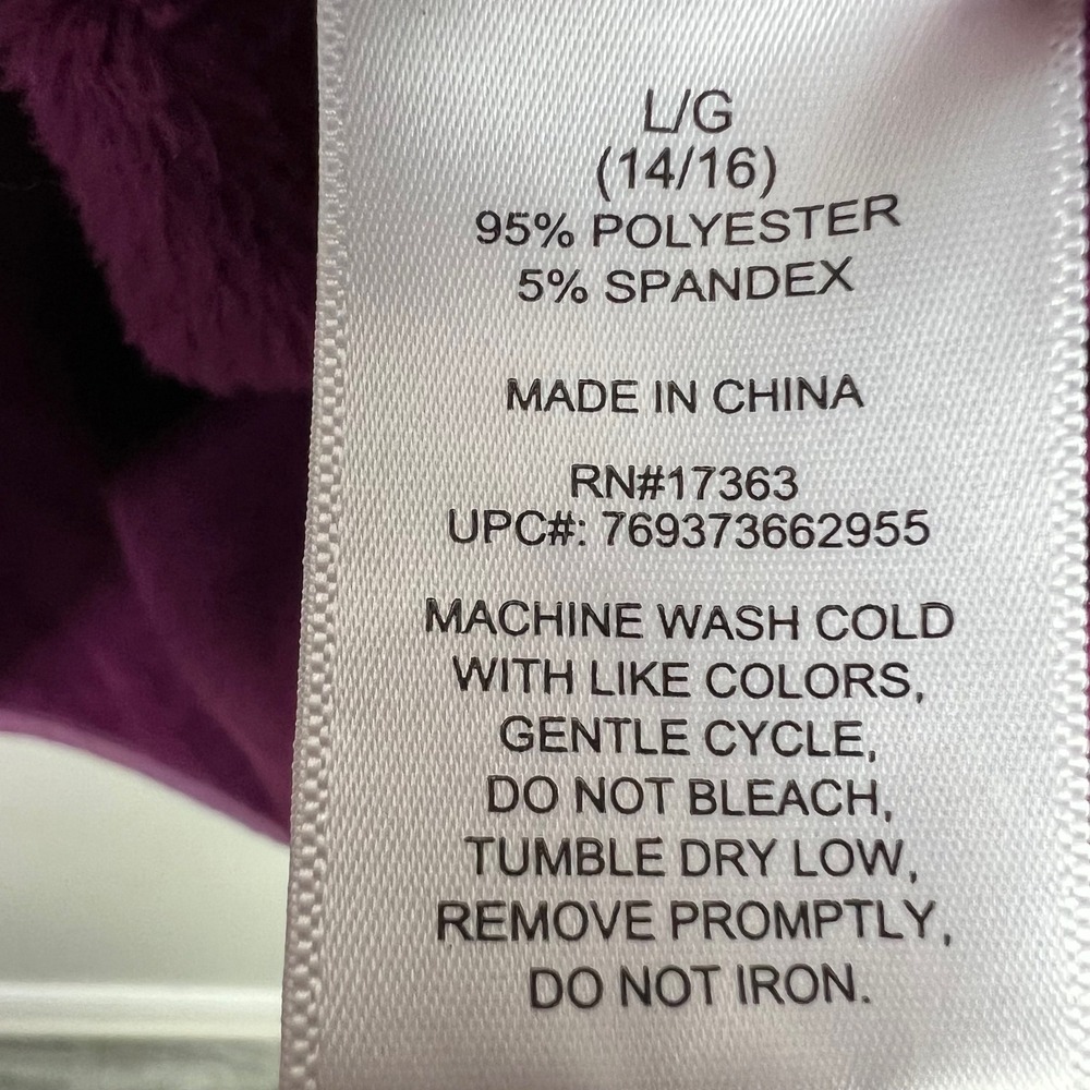 Cuddl Duds Zip Up Jacket Womens Large‎ Purple Sherpa Collar Fleece Lined Pockets - Picture 8 of 10